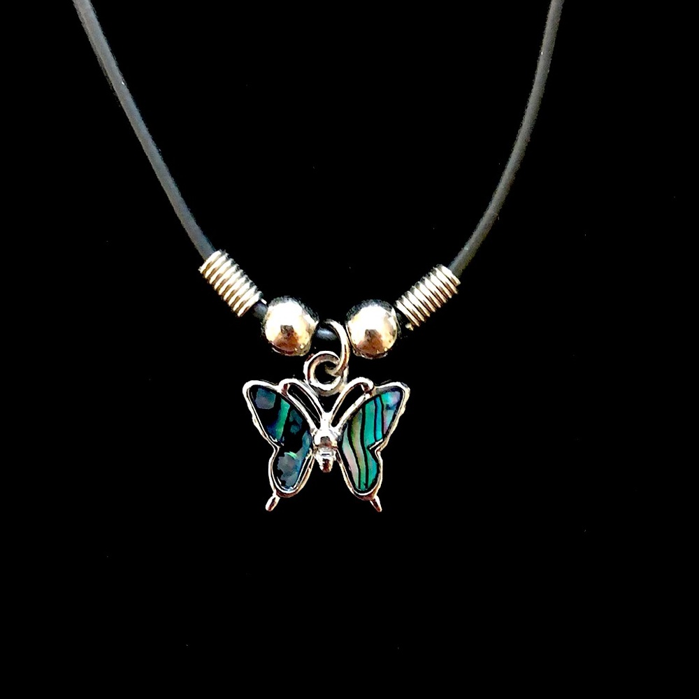 Beautiful abelone butterfly necklace